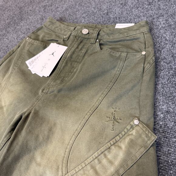 Jordan Pants - Nike Jordan X Travis Scott Khaki Cargo Pants Womens Size‎ 0 FD9119-325 NWT